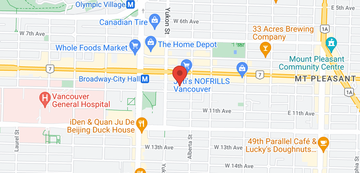 map of 312 345 W 10TH AVENUE